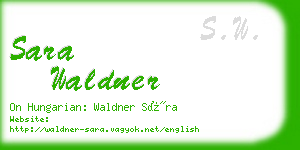 sara waldner business card